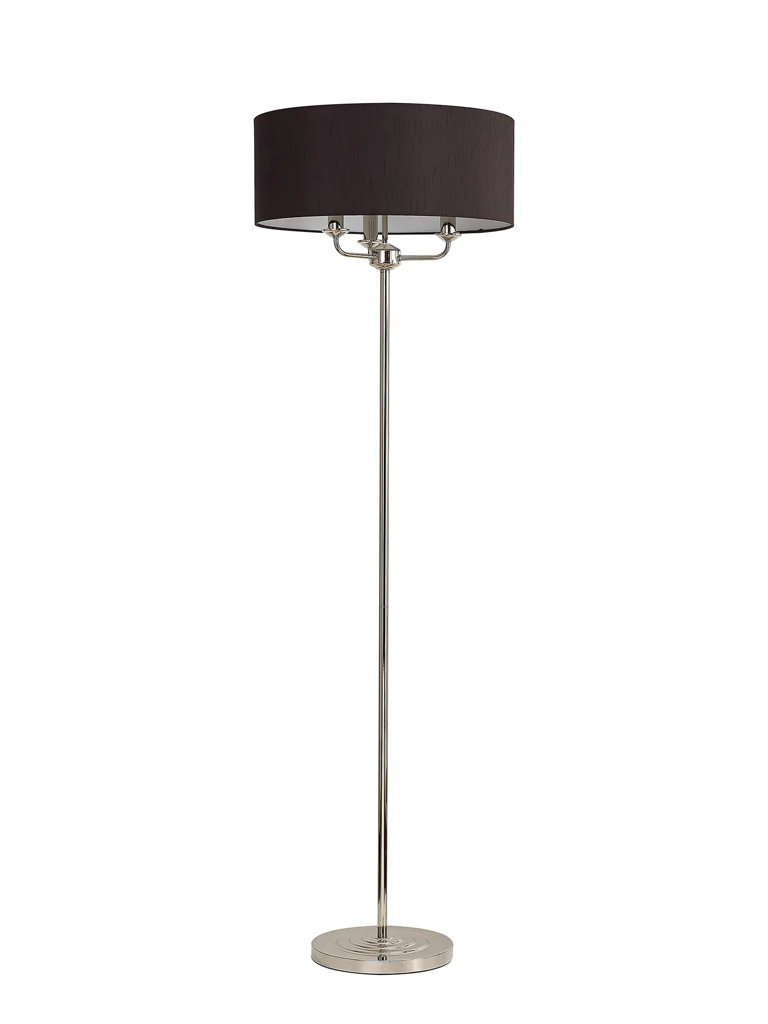 Banyan 45cm 3 Light Floor Lamp Polished Nickel; Black DK0892  Deco Banyan PN BL